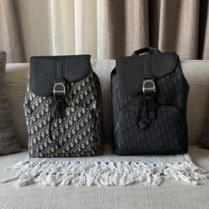 Christian Dior Oblique Canvas Saddle Backpack